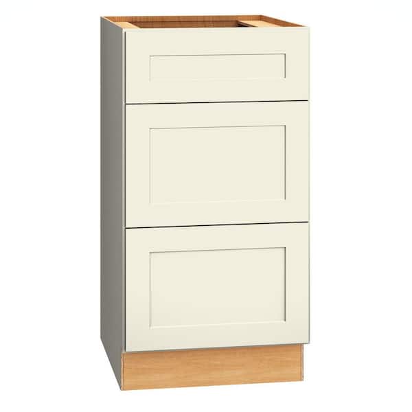 QuickShip Cottage 18 in. W x 21 in. D x 34.5 in. H Assembled Plywood Shaker Bath Drawer Base Cabinet in Starlight