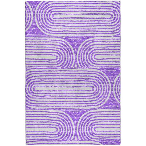 Dream Shag Premium Machine Washable Abstract ADS540 Purple 3 ft. x 5 ft. Area Rug