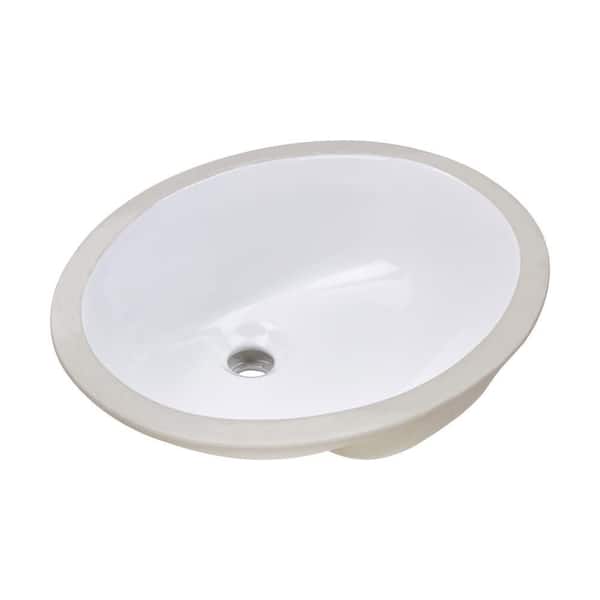 20 in. x 16 in. x 8 in. Wells Oval Vitreous Ceramic Lavatory Single Bowl Undermount in White