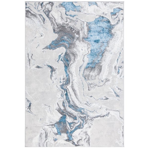 SAFAVIEH Amelia Gray/Blue 5 ft. x 8 ft. Abstract Striped Area Rug