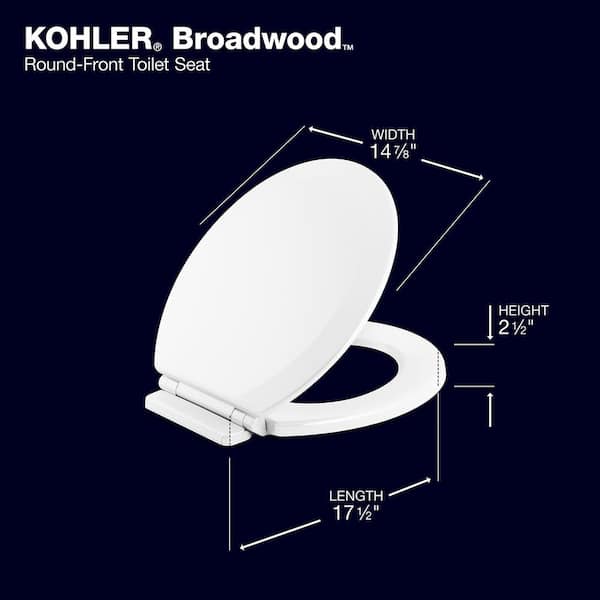 KOHLER Broadwood Elongated Closed Front Toilet Seat in White (2-Pack)