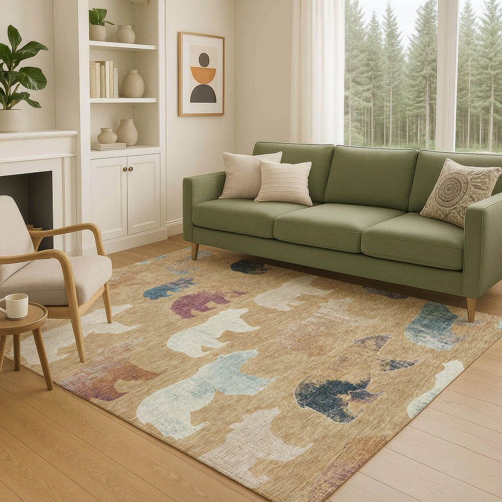 Chantille Machine Washable Indoor/Outdoor Abstract ACN2338 Gold 10 ft. x 14 ft. Area Rug price history on PriceWatchPro