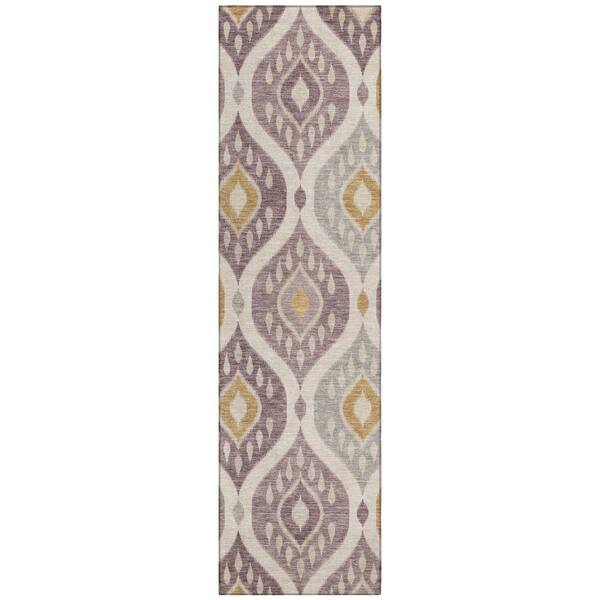 Chantille Machine Washable Indoor/Outdoor Abstract ACN3123 Plum 2 ft. x 7 ft. Runner Rug