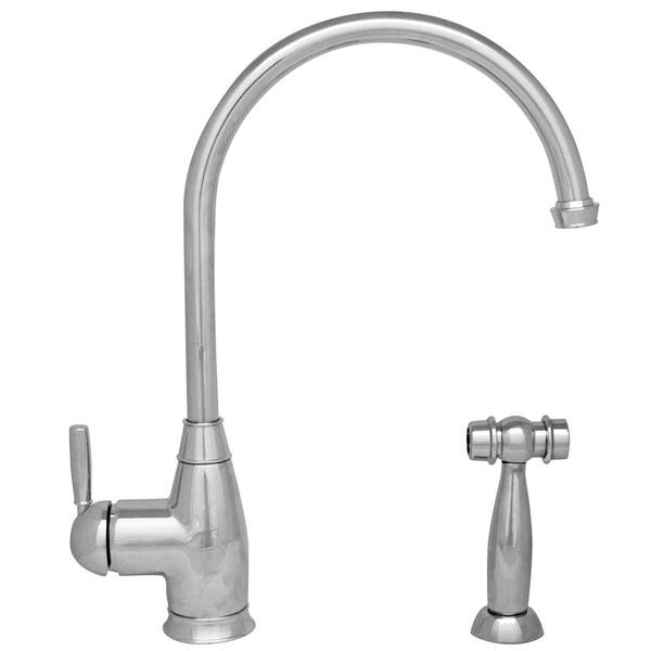Whitehaus Collection Queenhaus Single-Handle Standard Kitchen Faucet with Side Sprayer in Polished Chrome
