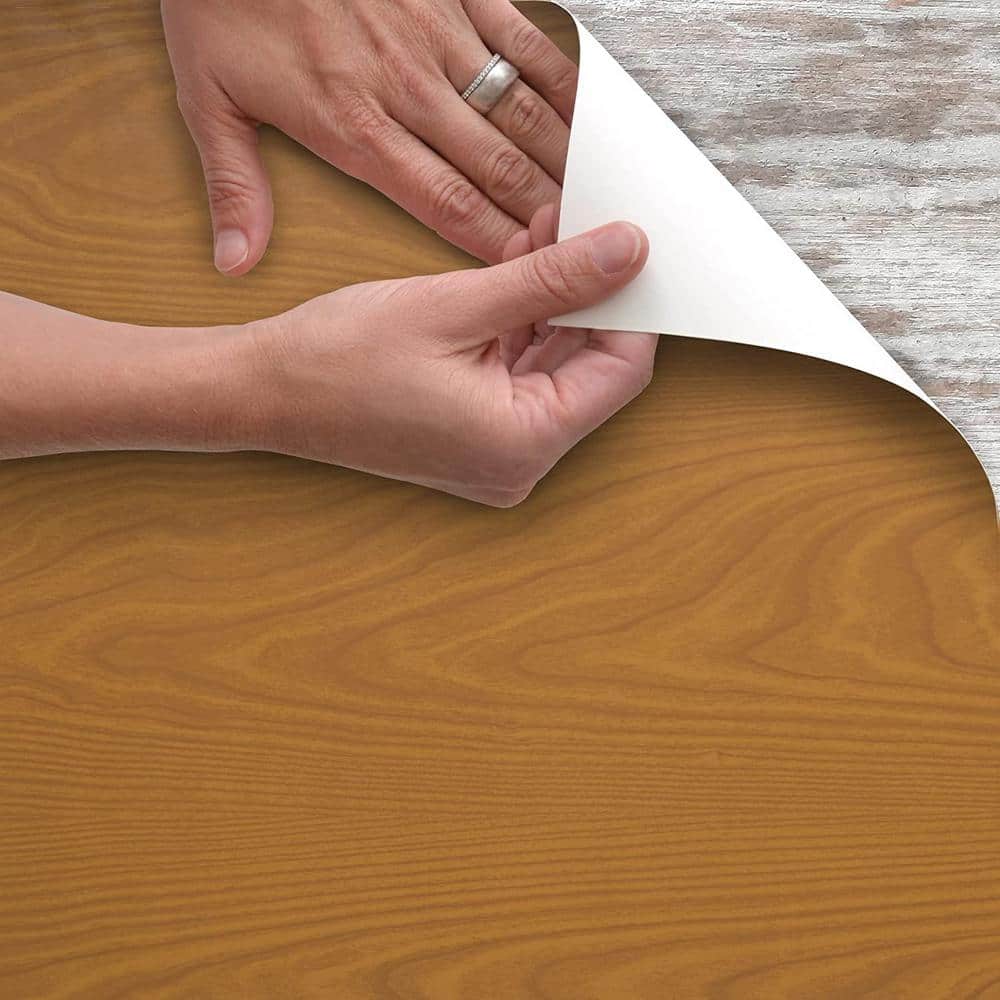 Magic Cover Maple 18 in. x 16 ft. Self-Adhesive Vinyl Drawer and Shelf ...