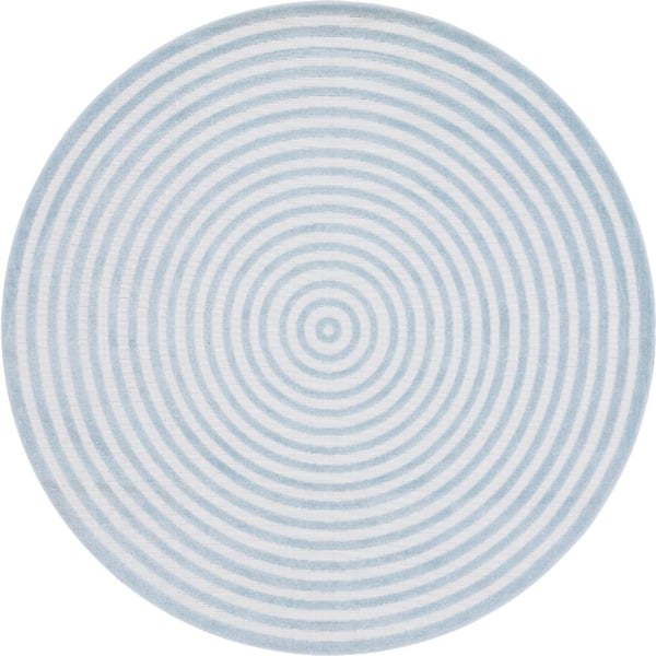 Sabrina Soto Light Blue 8 ft. x 8 ft. Prescott Indoor/Outdoor Round Area Rug