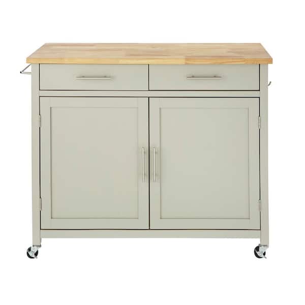 StyleWell Glenville Grey Kitchen Cart with 2 Drawers