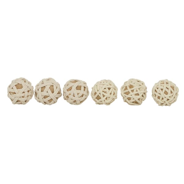 Litton Lane Brown Handmade Jute Woven Orbs & Vase Filler (6- Pack)