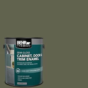 1 gal. #N350-7 Olive Semi-Gloss Enamel Interior/Exterior Cabinet, Door & Trim Paint