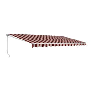 6.5 ft. x 5 ft. Retractable Patio Awning in Multiple Stripe Red