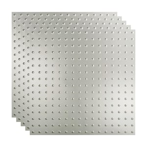 Minidome 2 ft. x 2 ft. Brushed Aluminum Lay-In Vinyl Ceiling Tile (20 sq. ft.)