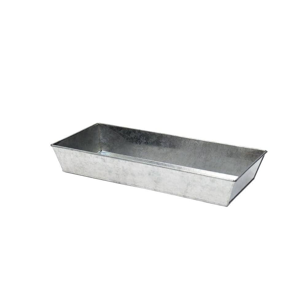 Achla Designs Small Versatile Galvanized Steel Tray, 20 in. W Antique Finish These versatile galvanized steel trays are ideal for grouping smaller violet, cactus or herb pots together while protecting the table or windowsill from excess moisture and soil. So many uses. They are great for repotting plants, starting seedlings, or confining muddy gardening tools and boots, and their rustic vintage look complements a farmhouse-style kitchen or pantry. Use with our Achla Designs Tabletop Folding Stand (CWI-01) for a homespun seasonal display, or pair with a window-height Achla Designs Folding Floor Stands (CWI-02/03) when overwintering plants indoors.