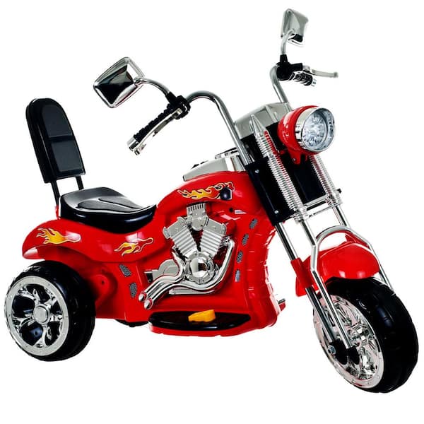 Lil Rider 3-Wheel Battery Powered Ride on Toy Motorcycle Chopper in Red