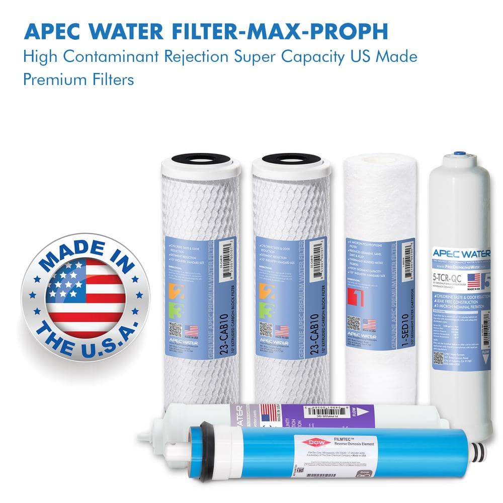 APEC 5-Stage Reverse Osmosis Under Sink Water Filter Set