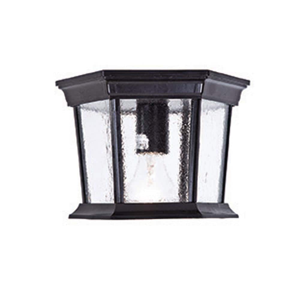 Dover Matte Black 7.5" Outdoor Ceiling Light with Clear Glass