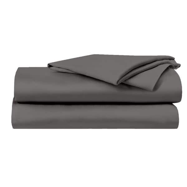 Delara 4-Piece 100% Viscose Derived from Bamboo Dark Gray Sheet Set, King, Soft, Breathable and Moisture-Wicking