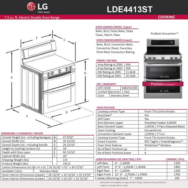 lg lde4415st range