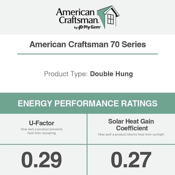 American Craftsman 37.75 in. x 56.75 in. 70 Series White Double