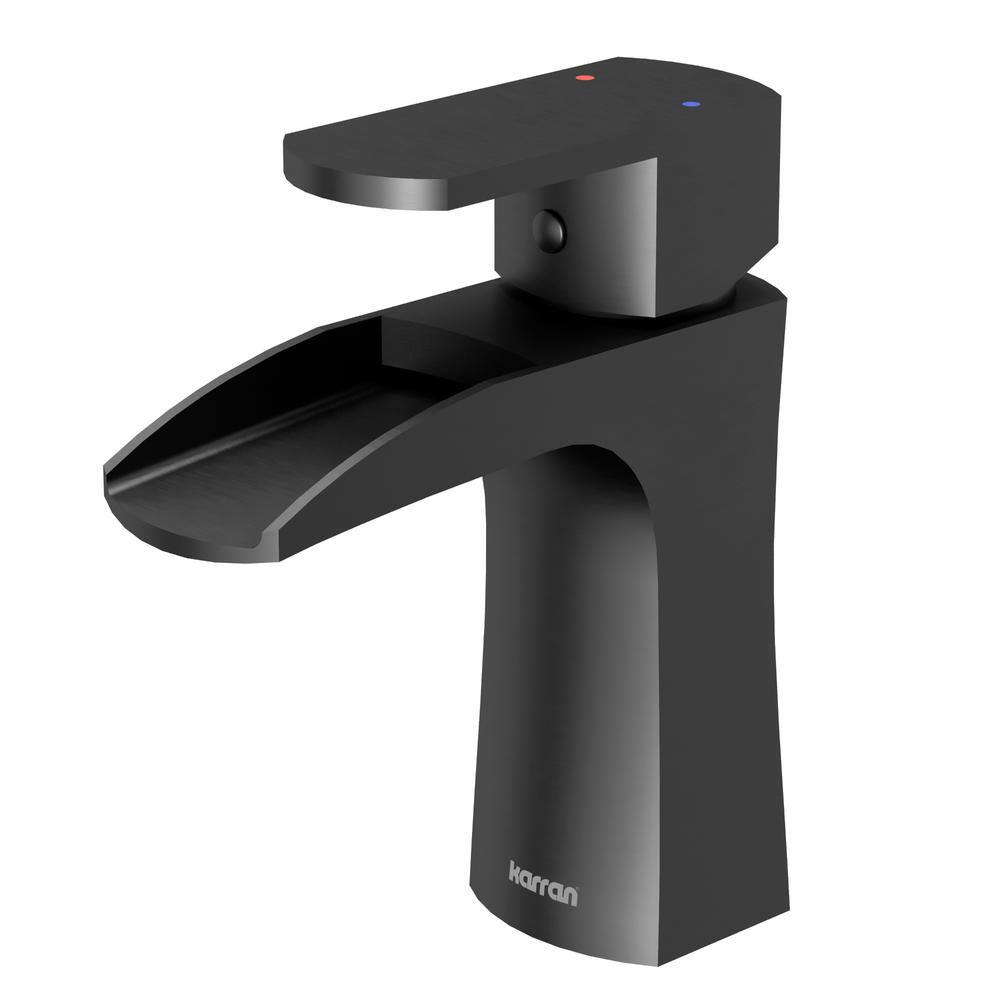 Gunmetal Grey Brass Single Handle Waterfall Bathroom Faucet