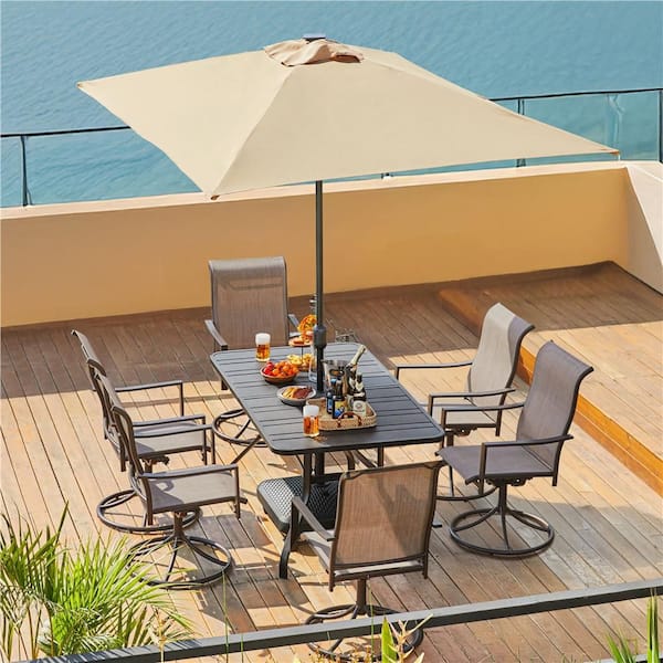テーブル・チェア・ハンモック Backside Summit Design 2second2plate2 Yaheetech Set of 2 Texteline Patio Swivel Dining Chairs with