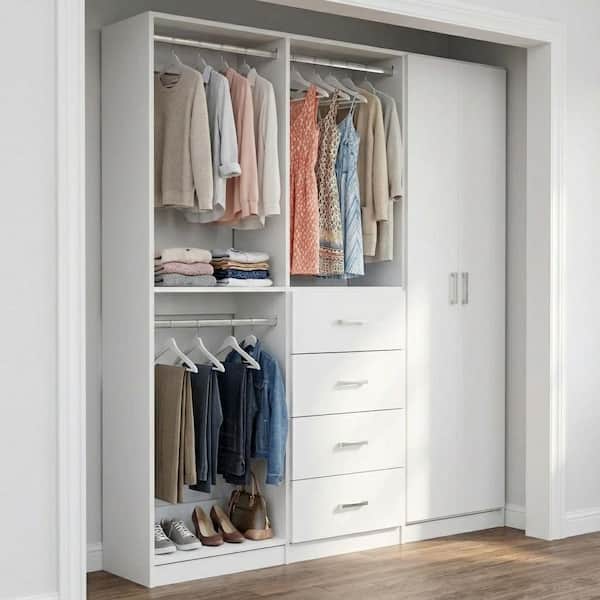 MODULAR CLOSETS Alto Collection 60 in. W White Wall Mounted Double