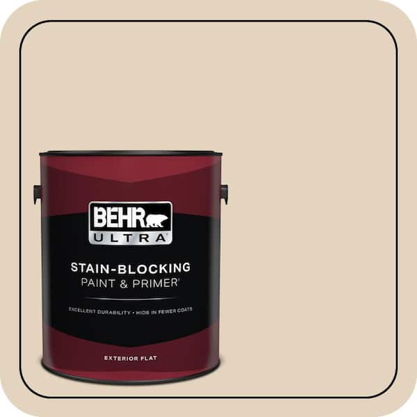 BEHR ULTRA 1 gal. #PPU7-17 Wax Sculpture Flat Exterior Paint & Primer