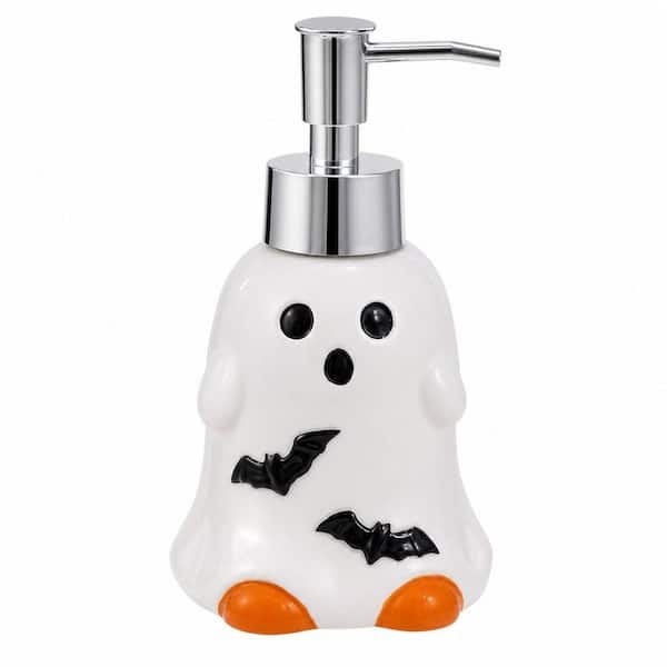 Halloween Ghost, Bat Ceramic Soap Dispenser, Lotion Dispenser with Pump, Festive Bathroom Countertop Home Decor