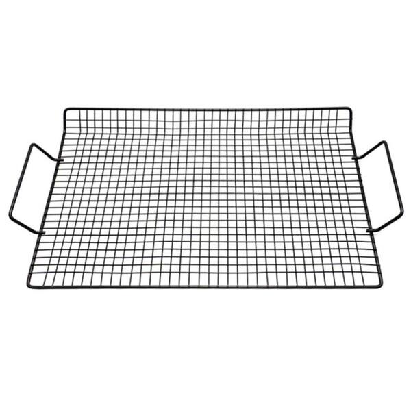 Stainless Steel Wire Mesh Cooling and Barbecue Rack with Handle, 14.96 in x 10.04 in, for Grilling