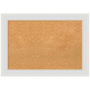 Flair Soft White 27.88 in. x 19.88 in. Framed Corkboard Memo Board