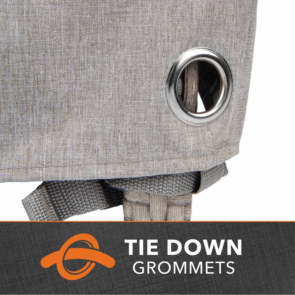 Granite Gray Waterproof Patio Ottoman Cover, 42" x 22" x 17"