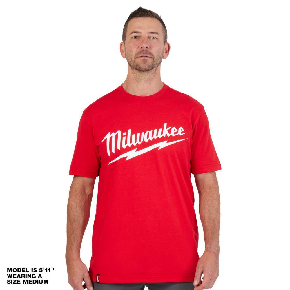 Milwaukee Men's Large Red Heavy-Duty Short-Sleeve T-Shirt 607R-L