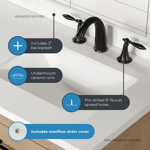 OVE Decors Bailey 60 in. Double Sink Freestanding Sahara Birch