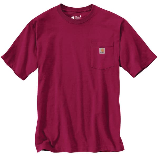 Carhartt Men's XX-Large Tall Beet Red Heather Cotton/Polyester Loose Fit Heavyweight Short Sleeve Pocket T-Shirt