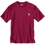 Men's XX-Large Beet Red Heather Cotton/Polyester Loose Fit Heavyweight Short Sleeve Pocket T-Shirt