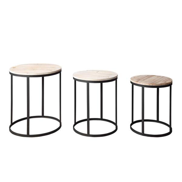 4D Concepts Layton Distressed Black and Brown Nesting Tables