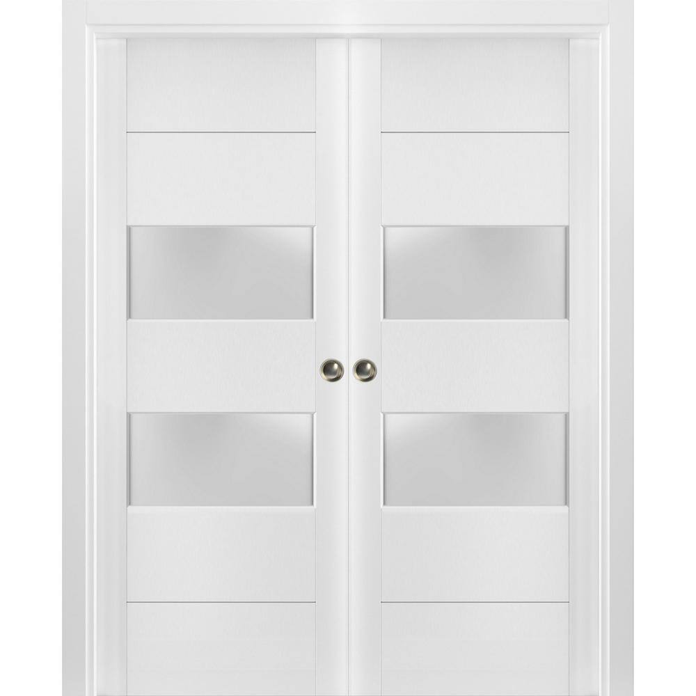 48 in. x 84 in. 2 Panel White Finished Solid Wood Sliding Door with Hardware price history on PriceWatchPro