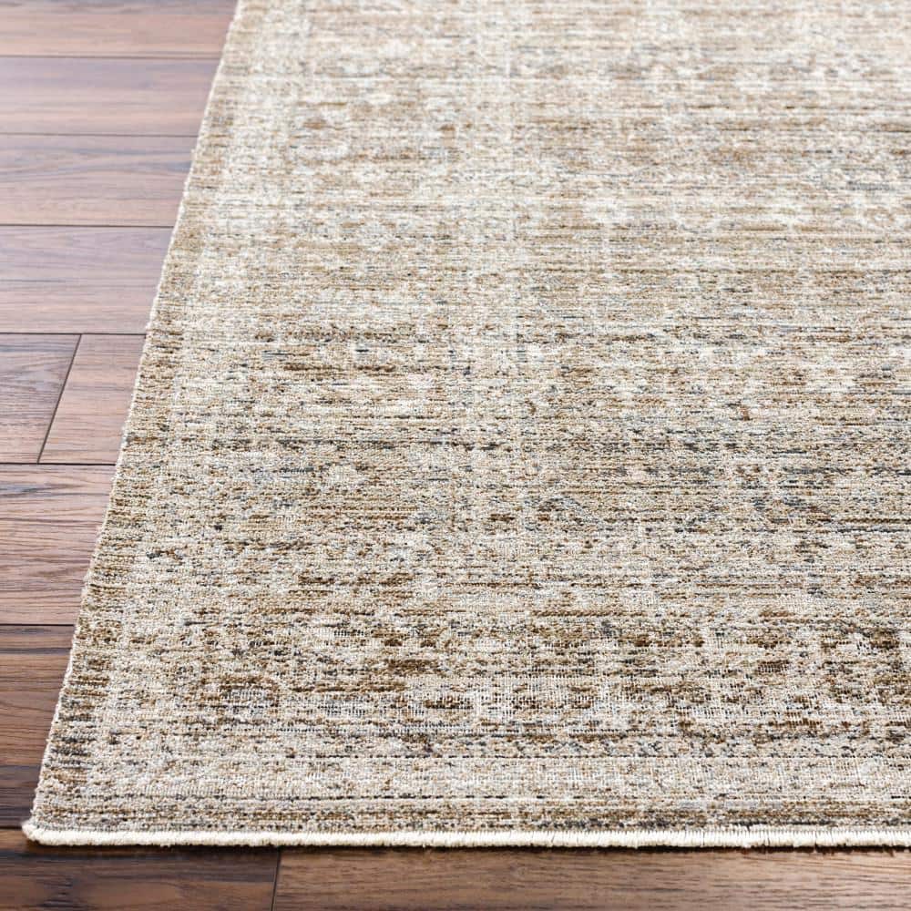 Margaret Gray and Brown Rectangular Washable Area Rug