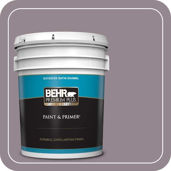 BEHR PREMIUM PLUS 5 gal. #MQ1-32 Cinema Screen Satin Enamel Exterior Paint & Primer