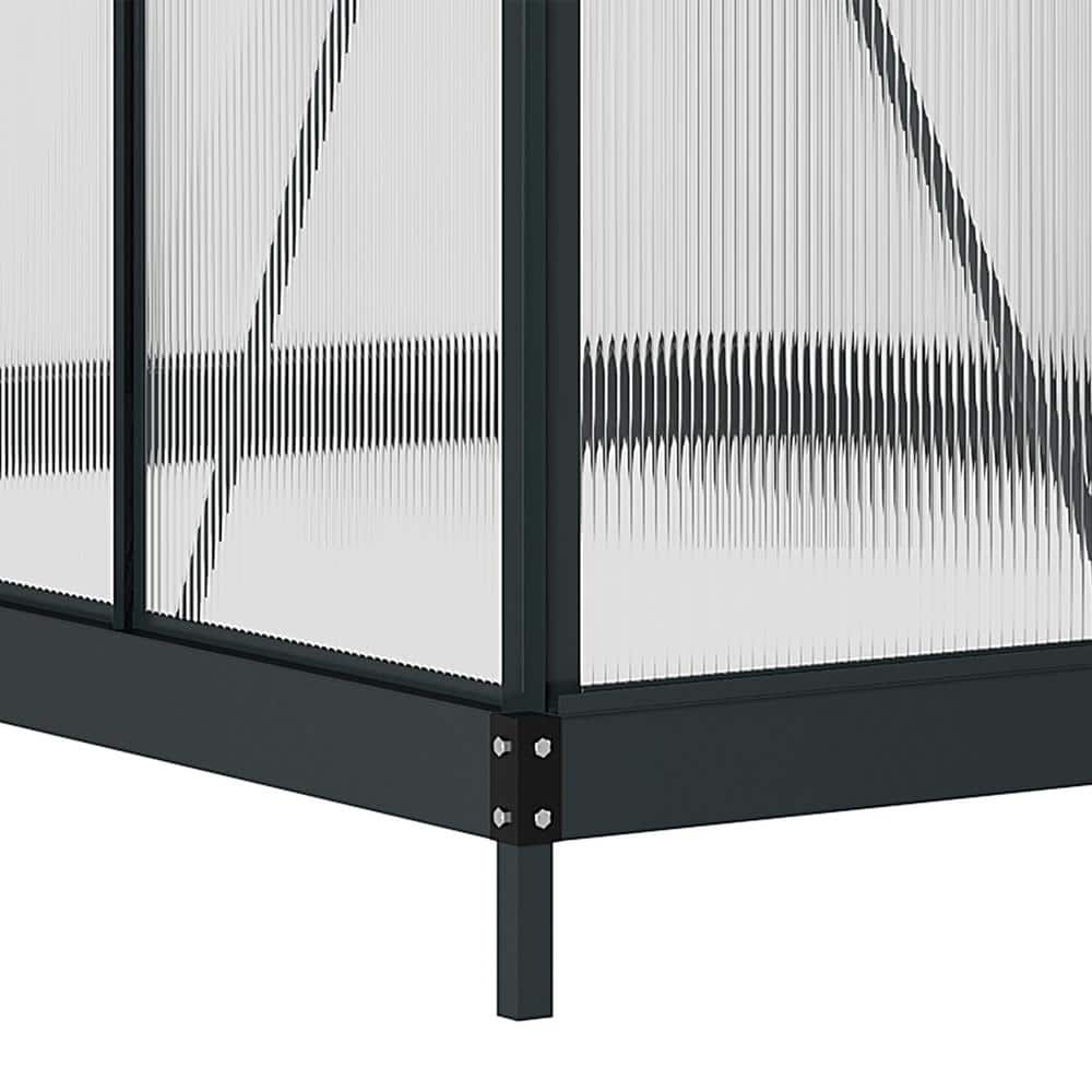 Large Black Aluminum Frame Walk-In Greenhouse