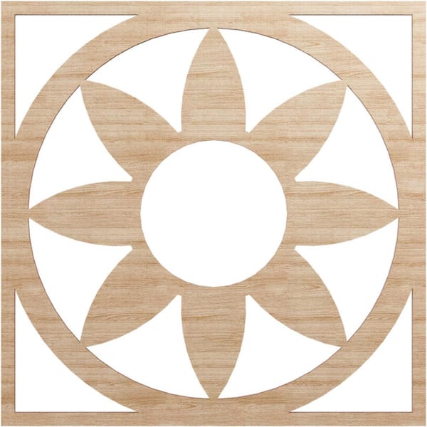 Ekena Millwork 0.25 in. x 24 in. x 24 in. Wood (Alder) Medallion Moulding