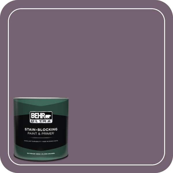 BEHR ULTRA 1 qt. #680F-6 Shy Violet Semi-Gloss Enamel Exterior Paint & Primer