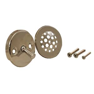 Trip Lever Bath Tub Drain Trim-Only Kit with 2-Hole Overflow Plate Chrome Plated