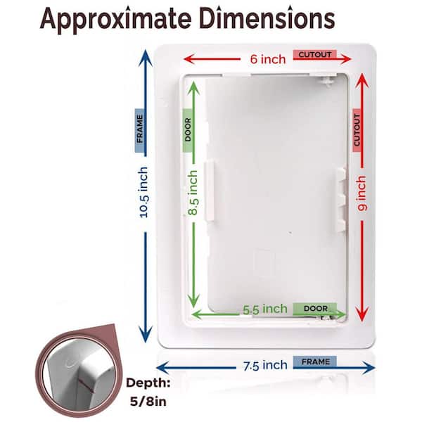6 in. x 9 in. White Plastic Drywall Access Panel