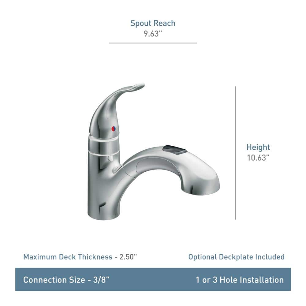 Chrome Pull-Out Single Handle Kitchen Faucet with Spray