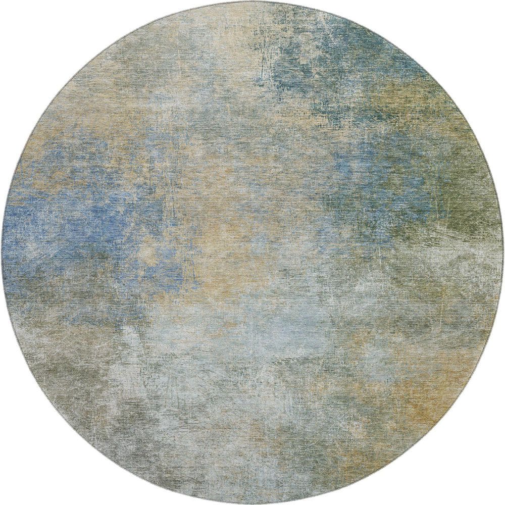 Mayfield Premium Machine Washable Abstract AMF1999 Khaki 8 ft. x 8 ft. Round Rug price history on PriceWatchPro