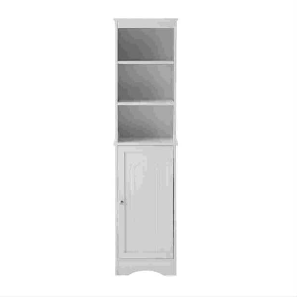 EPOWP 15 in. W x 12 in. D x 60 in. H White Wood Linen Cabinet