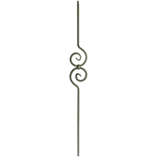 WM Coffman 44 in. x 1/2 in. Flat Black Spiral Scroll Hollow Iron Baluster