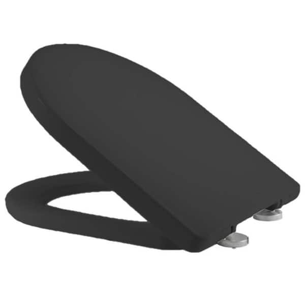 Non-Electric Bidet Seat for Elongated Toilets with Antimicrobial Surface and Easy-Clean Design in Black