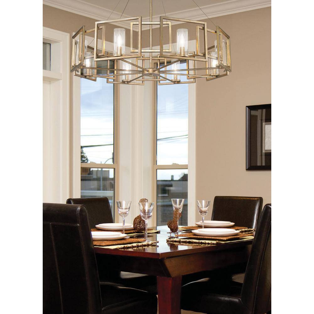 Marco 35.5" Gold and Bronze 8-Light Chandelier