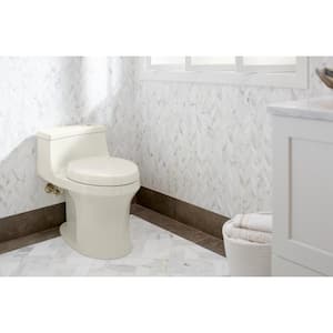 Purefresh Elongated Closed Front Toilet Seat in Biscuit